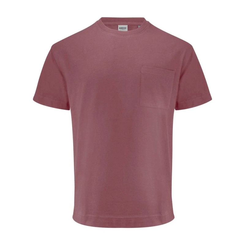Image of James Harvest Mens Devons Pocket T-Shirt in Crimson Size: Large Crimson Male L