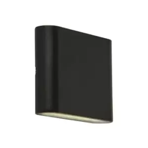 Image of Searchlight Outdoor LED Up Down Light Wall Bracket - Black - Clear Diffuser