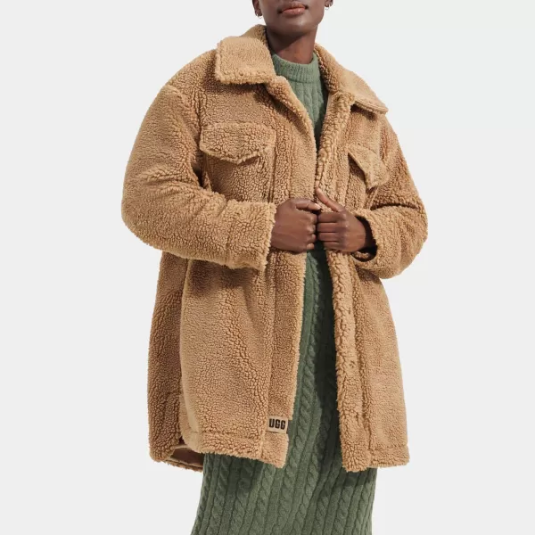 Image of UGG Frankie Fluff Faux Sheepskin Shirt Jacket - S