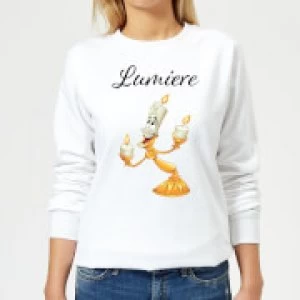 image of Disney Beauty And The Beast Lumiere Womens Sweatshirt - White - L