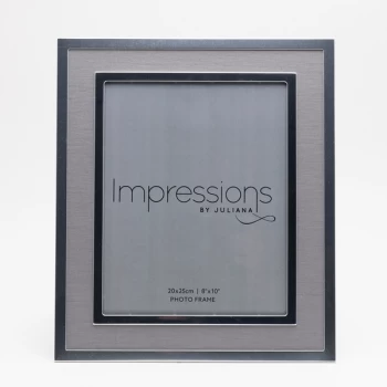 Image of 8" x 10" - Silver Plated Photo Frame with Grey Linen Insert