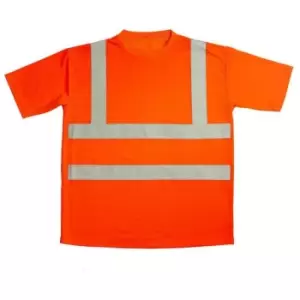 image of Warrior Unisex Adult Hi-Vis T-Shirt (XXL) (Fluorescent Orange) - Fluorescent Orange