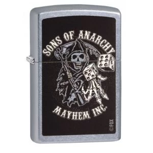 image of Zippo Sons of Anarchy Reaper and Dice Street Chrome Finish Windproof Lighter