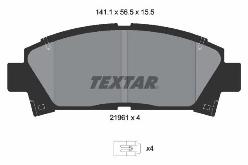 Image of Brake pad set TEXTAR 2196102