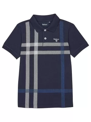 Image of Barbour Boys' Blaine Tartan Polo-Shirt - Navy - L (10-11 Years)