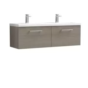 Image of Nuie Arno 1200mm Wall Hung 2 Drawer Vanity & Double Ceramic Basin Solace Oak