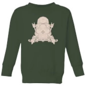 Image of Crystal Maze Fast And Safe Crest Kids Sweatshirt - Forest Green - 5-6 Years