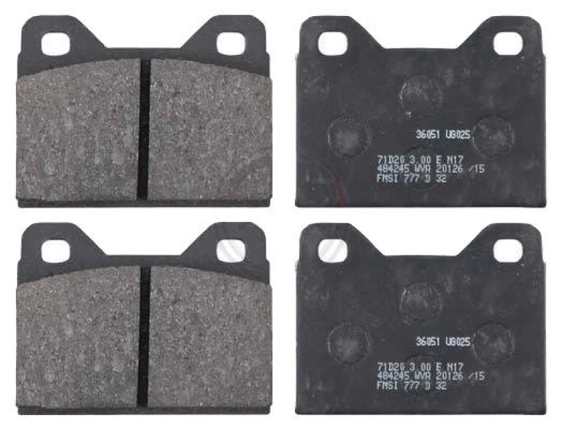 Image of A.B.S. 36051 Brake pad set without integrated wear sensor Brake Pad Set,disc brake (402)