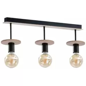 image of Keter Saturn Ceiling Spotlight Bar Natural, Black, 60cm, 3x E27