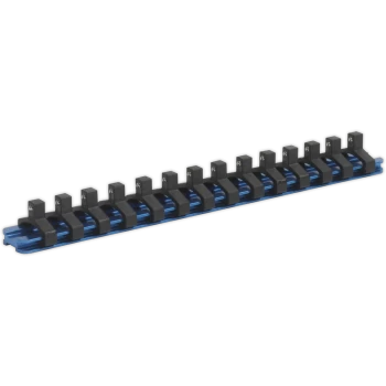 image of Sealey 1/4" Drive Aluminium Socket Retaining Rail 14 Clips 1/4"