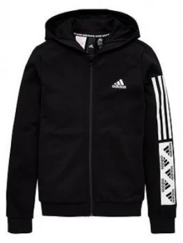 Image of Adidas Girls Full Zip Hoodie - Black