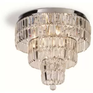 Image of Searchlight Empire 6 Light Ceiling Light, Chrome & Clear Glass, IP44