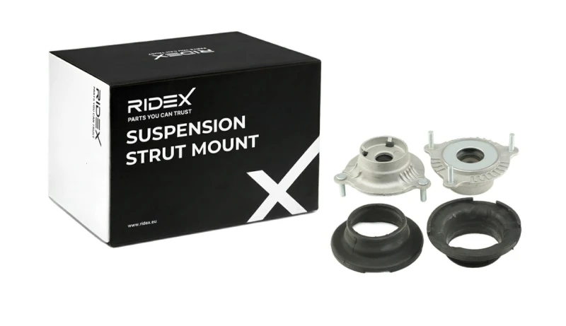 Image of RIDEX 1180S0997 Top strut mount Front Axle, without bearing Suspension Strut Support Bearing (1180)