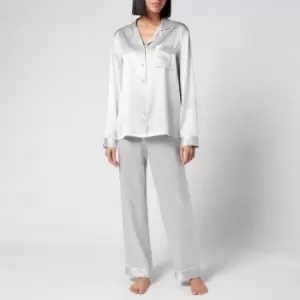 image of Freya Silk Pyjamas - Moonlight Grey - L