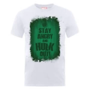 Image of Marvel Avengers Assemble Hulk Stay Angry T-Shirt - White - L