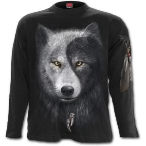 image of Wolf Chi Mens Large Long Sleeve T-Shirt - Black