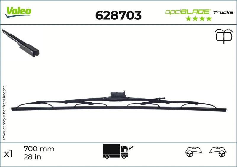 Image of Wiper blade VALEO 628703