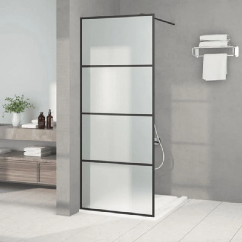 Image of VIDAXL Vidaxl - Walk-in Shower Wall Black 80x195cm Frosted esg Glass 8720287052272