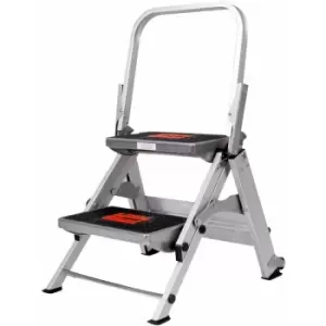Image of Loops - 0.5m premium trade Folding Step Ladders 2 Tread Anti Slip Aluminium Safety Steps