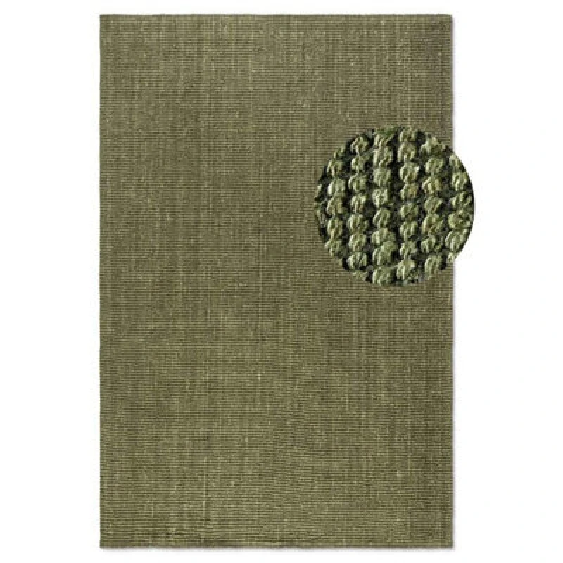 Image of The Rugs Handwoven Flatweave Jute Rug And Runner Natural Fibre Durable In Green