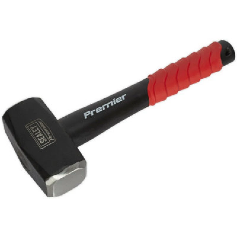 Image of Loops 4lb Club Hammer with Fibreglass Shaft - Drop Forged Carbon Steel - Rubber Grip Metallics