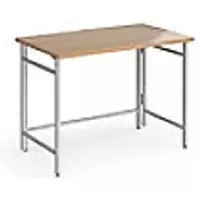 image of Rectangular Home Workstation Beech Wood Silver Fuji 1000 x 600 x 740mm