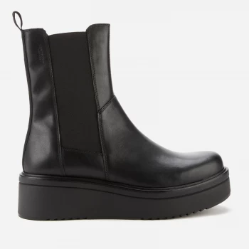 Image of Vagabond Womens Tara Leather Chunky Chelsea Boots - Black - UK 8