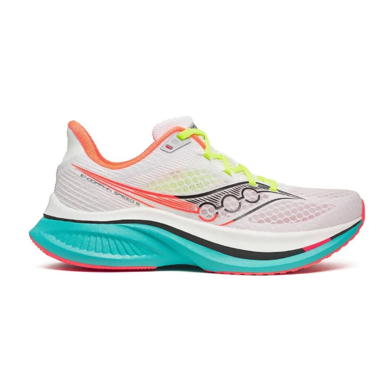 Image of Saucony Endorphin Speed 5 Shoes White Green AW25, Size 42,5 - EUR