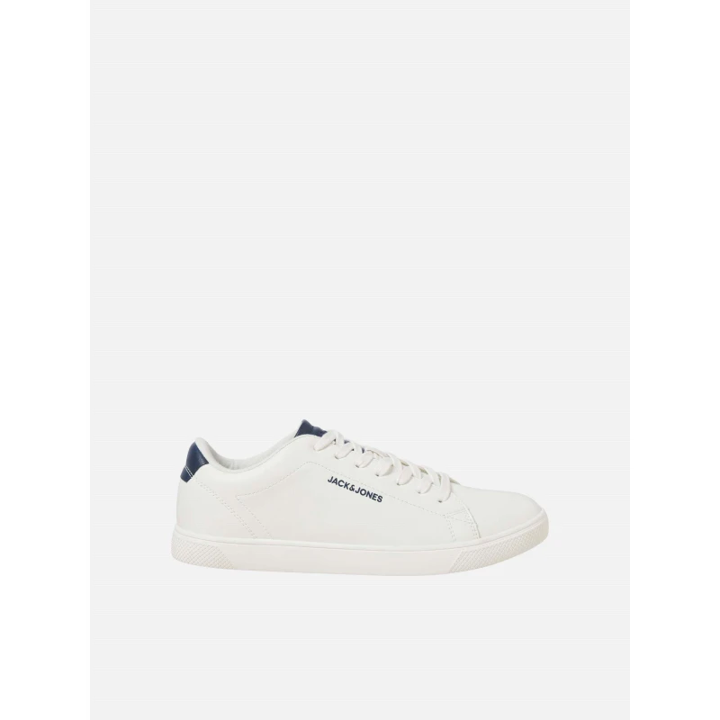 Image of Jack and Jones Mens Bosley PU Casual Low-Top Trainers White/Navy male 10 (44)