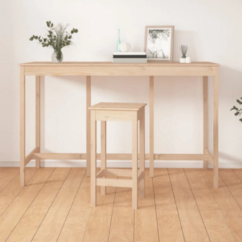 Image of Vidaxl Bar Table 180X80X110 Cm Solid Wood Pine, Brown 822162