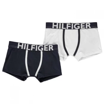 image of Tommy Hilfiger 2 Pack Trunks - White/Navy