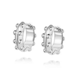 image of Daisy London Jewellery 925 Sterling Silver Tahliah Huggie Hoop Earrings Sterling Silver