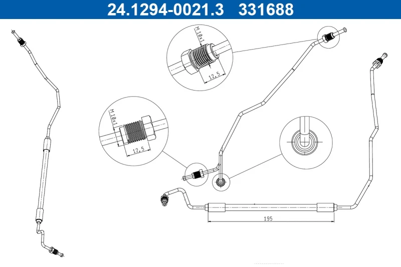 Image of Brake hose ATE 24.1294-0021.3