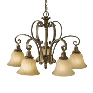 Image of 5 Light Multi Arm Chandelier Bronze, Gold Finish, E27