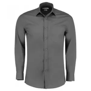 Image of Kustom Kit Mens Long Sleeve Tailored Poplin Shirt (15.5) (Graphite)