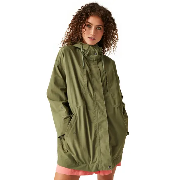 image of Regatta Womens Amur Longline Hooded Rain Coat 10 - Bust 34' (86cm)