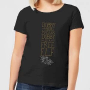 Image of Harry Potter Dobby Is A Free Elf Womens T-Shirt - Black