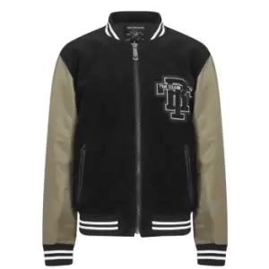 Image of True Religion True Religion Cuffed Varsity Jacket - Black