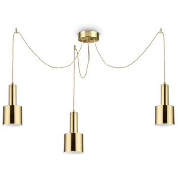 image of Ideal Lux Lighting - Ideal Lux HOLLY - Indoor Ceiling Pendant Lamp 3 Lights Brass Satin, E27