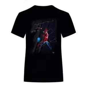 Image of Spider-Man Unisex Adult Spidey Art T-Shirt (XXL) (Black)