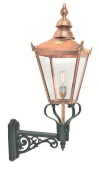 image of 1 Light Outdoor Wall Lantern Light Copper IP44, E27