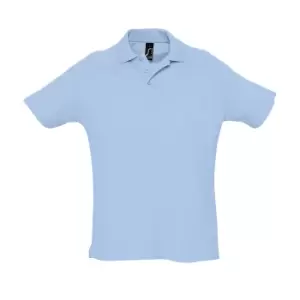 Image of SOLS Mens Summer II Pique Short Sleeve Polo Shirt (XXL) (Sky Blue)