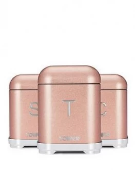 Image of Tower Glitz Storage Canisters In Blush Pink