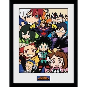 image of My Hero Academia Chibi Compilation Framed Collector Print