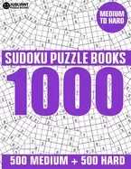 Image of 1000 sudoku puzzles 500 medium and 500 hard medium to hard sudoku puzzle bo