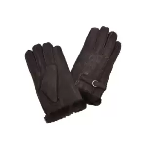 image of Eastern Counties Leather Womens/Ladies Buckle Detail Sheepskin Gloves (L) (Coffee)