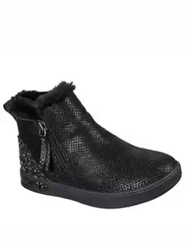 Image of Skechers SHOUTOUTS COZY SHINES CHELSEA BOOTIES, Black, Size 4 Older