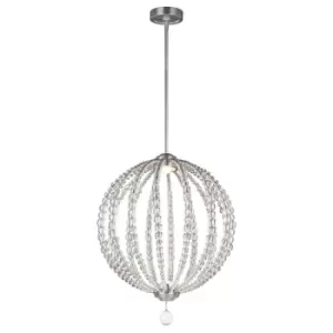 Image of 2 Bulb Ceiling Pendant Light Fitting Satin Nickel LED 8W Bulb