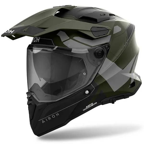 Image of Airoh Commander 2 Reveal Military Green Adventure Helmet Size S