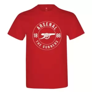 image of Arsenal FC Unisex Adult Gunners T-Shirt (XL) (Red)